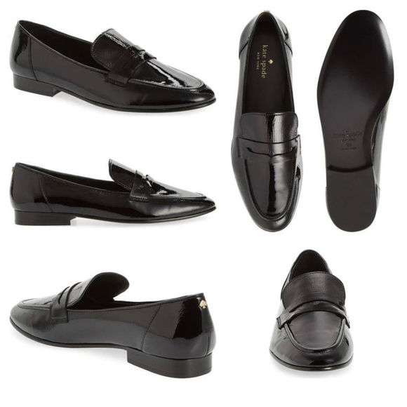 KATE SPADE Genevieve Black Patent Leather Loafers Slip On Flats Casual Shoes 9 - Picture 3 of 10